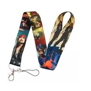 Disney Pirates of the Caribbean Neck Lanyard & Clip Brown Fabric One Size Unisex